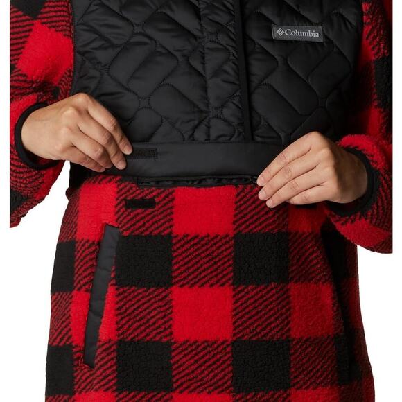 Columbia Women's Sweet View Fleece Pullover, Black/Red Lily Check, Size XXL - Picture 4 of 8